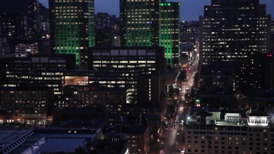 Free Clips Without Copyright, Business District, City, Skyline, Night, Urban