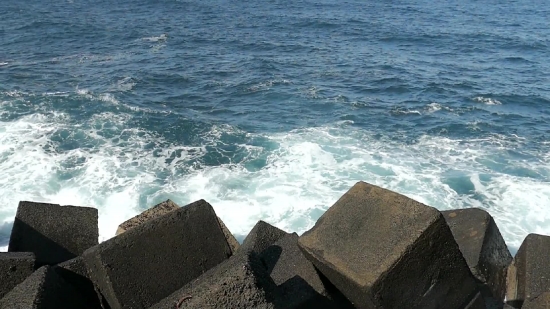 Free Download Video Without Copyright, Breakwater, Barrier, Obstruction, Sea, Ocean