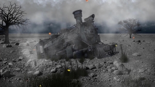 Free Film Clips, Vehicle, Tank, Cannon, Wreckage, High-angle Gun