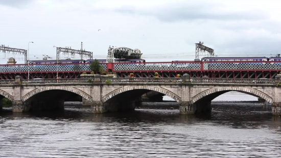 Free Not Copyright Video Download, Steel Arch Bridge, Bridge, Structure, River, Pier