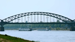 Free Stock Footage Commercial Use, Steel Arch Bridge, Bridge, Structure, River, Water