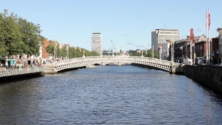 Free World Stock Footage, Waterfront, City, River, Architecture, Bridge